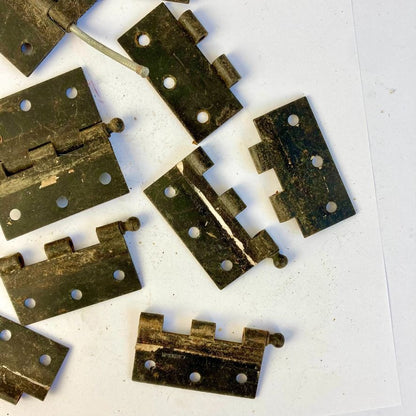 Lot Antique Cast Iron Hinge Parts Cabinet Door Butt Hinges Vintage