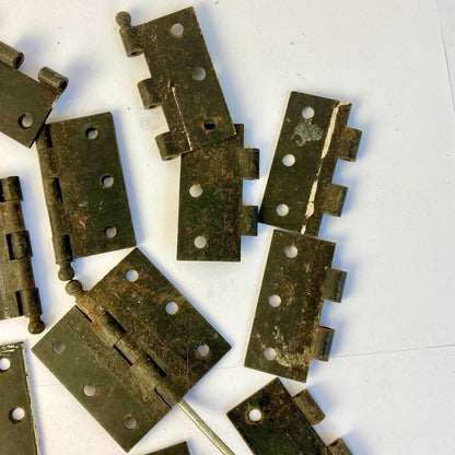 Lot Antique Cast Iron Hinge Parts Cabinet Door Butt Hinges Vintage