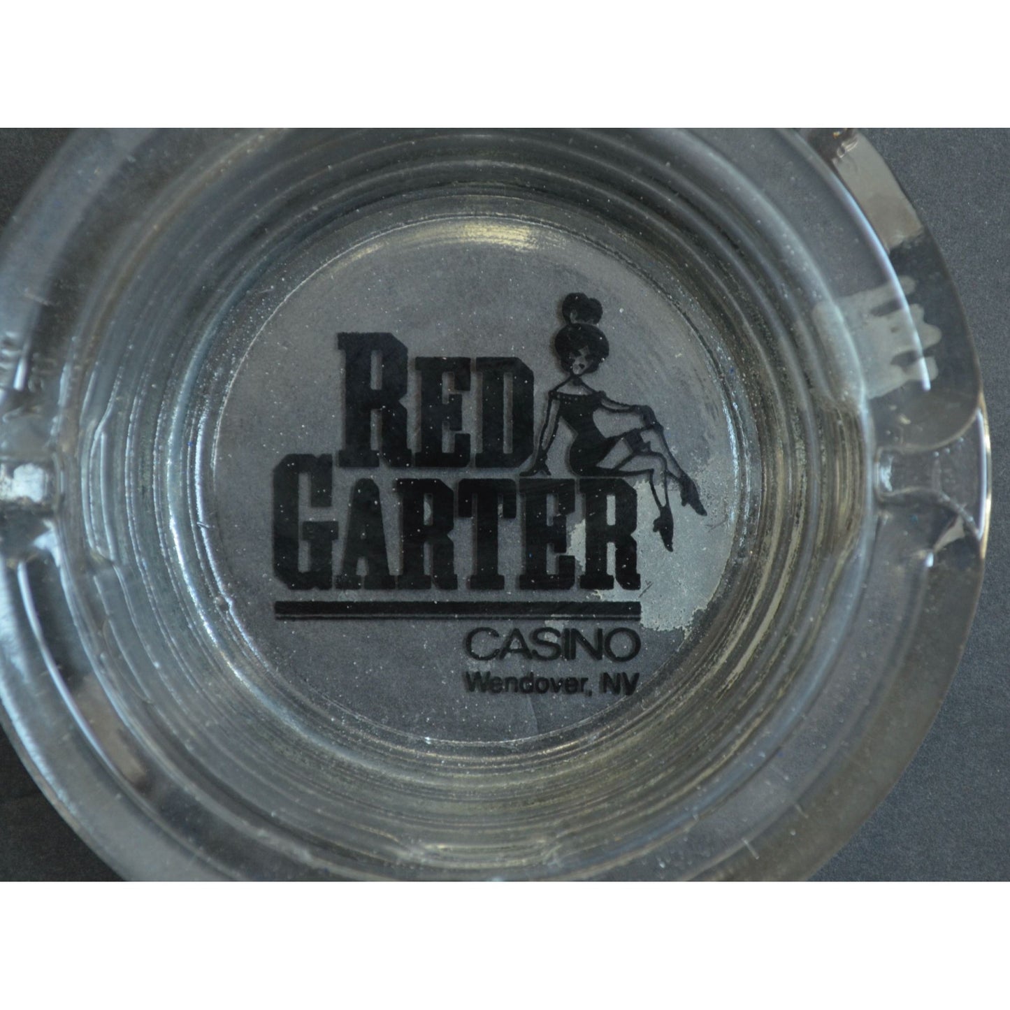Red Garter Casino Wendover Nevada Vintage Ashtray Clear Glass