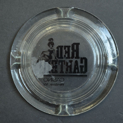 Red Garter Casino Wendover Nevada Vintage Ashtray Clear Glass