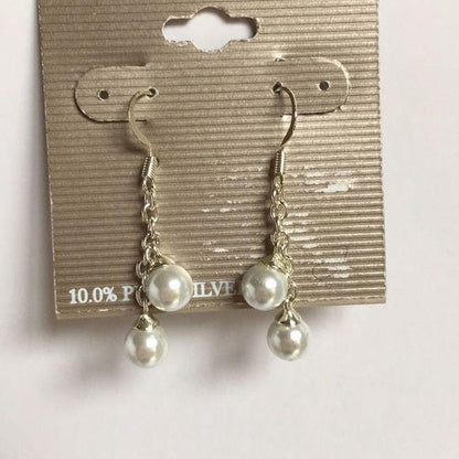 Danecraft 10.0% Pure Silver Pearl Drop Earrings