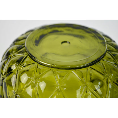 Indiana Glass Green Quilted Diamond Fluted Candy Dish Bowl
