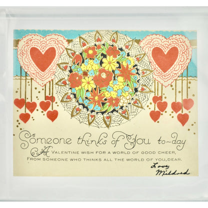 Vintage Valentine's Day Card Someone Thinks of You To-Day