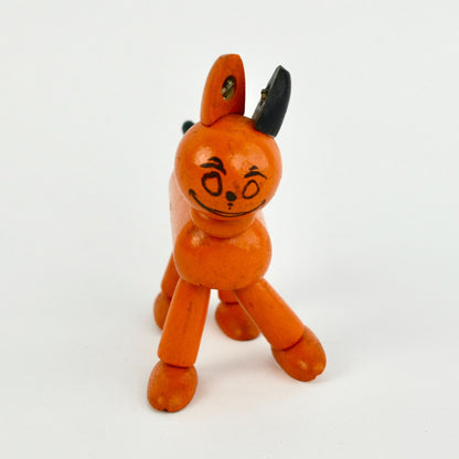 Little Orphan Annie Articulating Orange Wooden Dog Toy Vintage