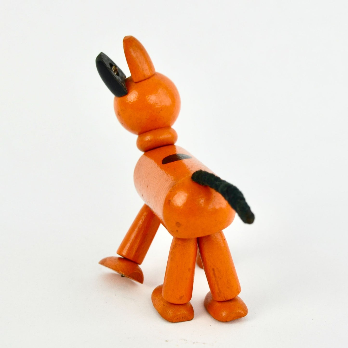 Little Orphan Annie Articulating Orange Wooden Dog Toy Vintage