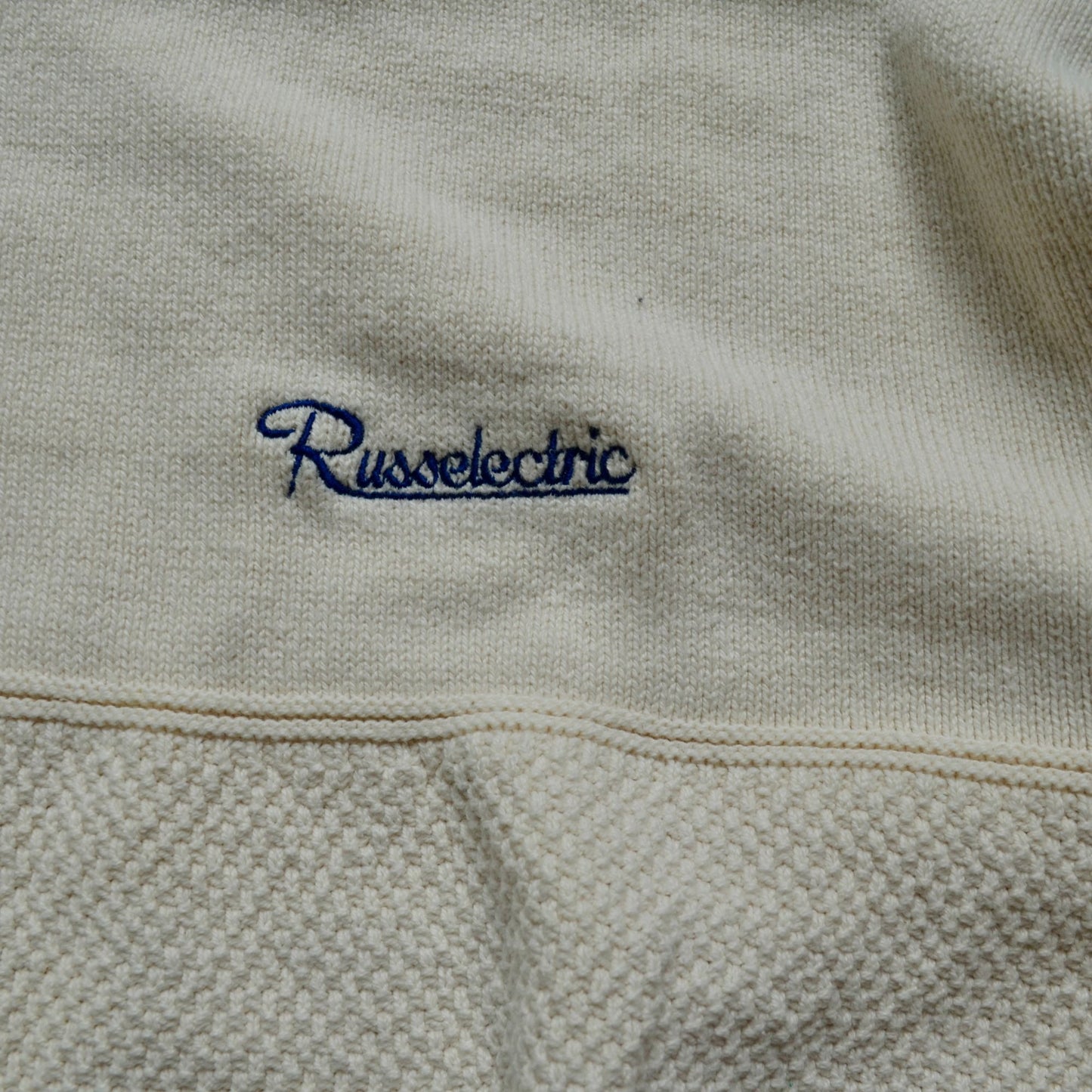 Lee 100% Cotton Russelectric Vintage 90s Sweater Cream Logo XL