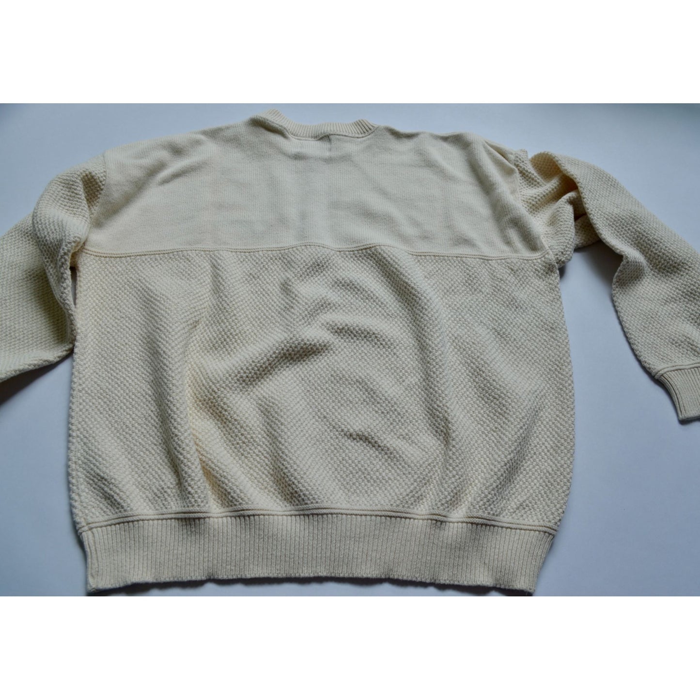 Lee 100% Cotton Russelectric Vintage 90s Sweater Cream Logo XL