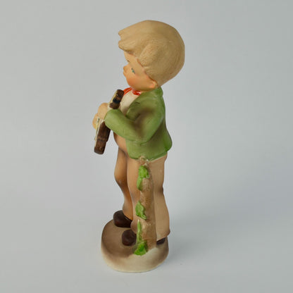 Enesco Japan Boy Playing Guitar Singing 8.5"