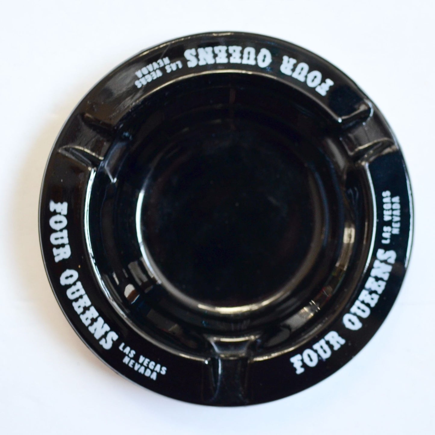 Four Queens Las Vegas Nevada Vintage Black Ashtray