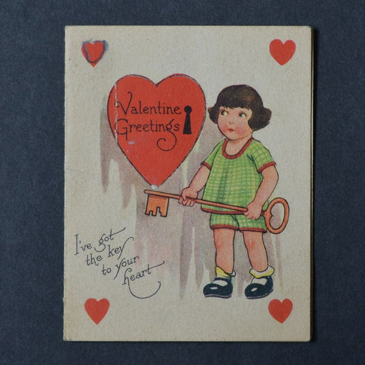 Valentine Greetings Key To Your Heart Card DAMAGED