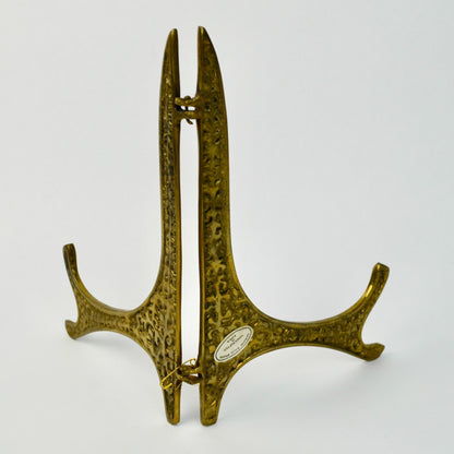 Vintage Solid Brass Folding Easel Display Stand 8"