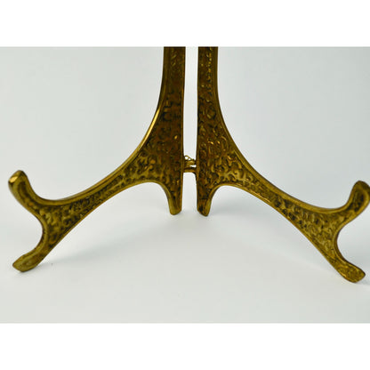 Vintage Solid Brass Folding Easel Display Stand 8"
