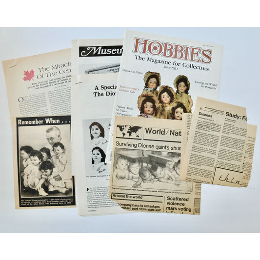 Dionne Quintuplets Vintage Newspaper & Magazine Clippings