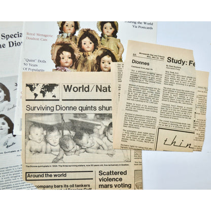 Dionne Quintuplets Vintage Newspaper & Magazine Clippings