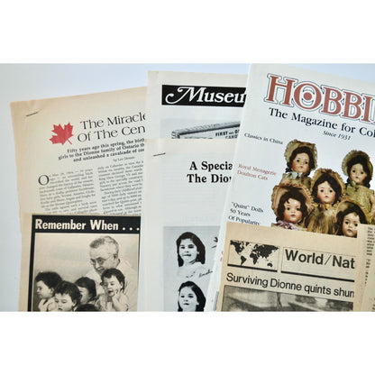 Dionne Quintuplets Vintage Newspaper & Magazine Clippings