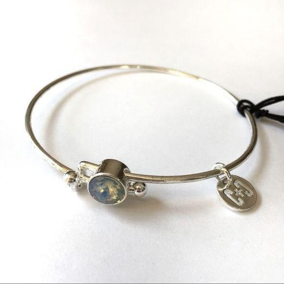 Coco + Carmen Silver Adjustable Bangle Bracelet Blue