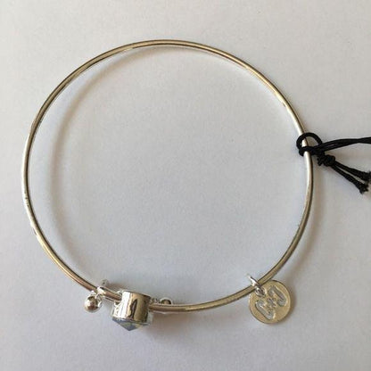 Coco + Carmen Silver Adjustable Bangle Bracelet Blue
