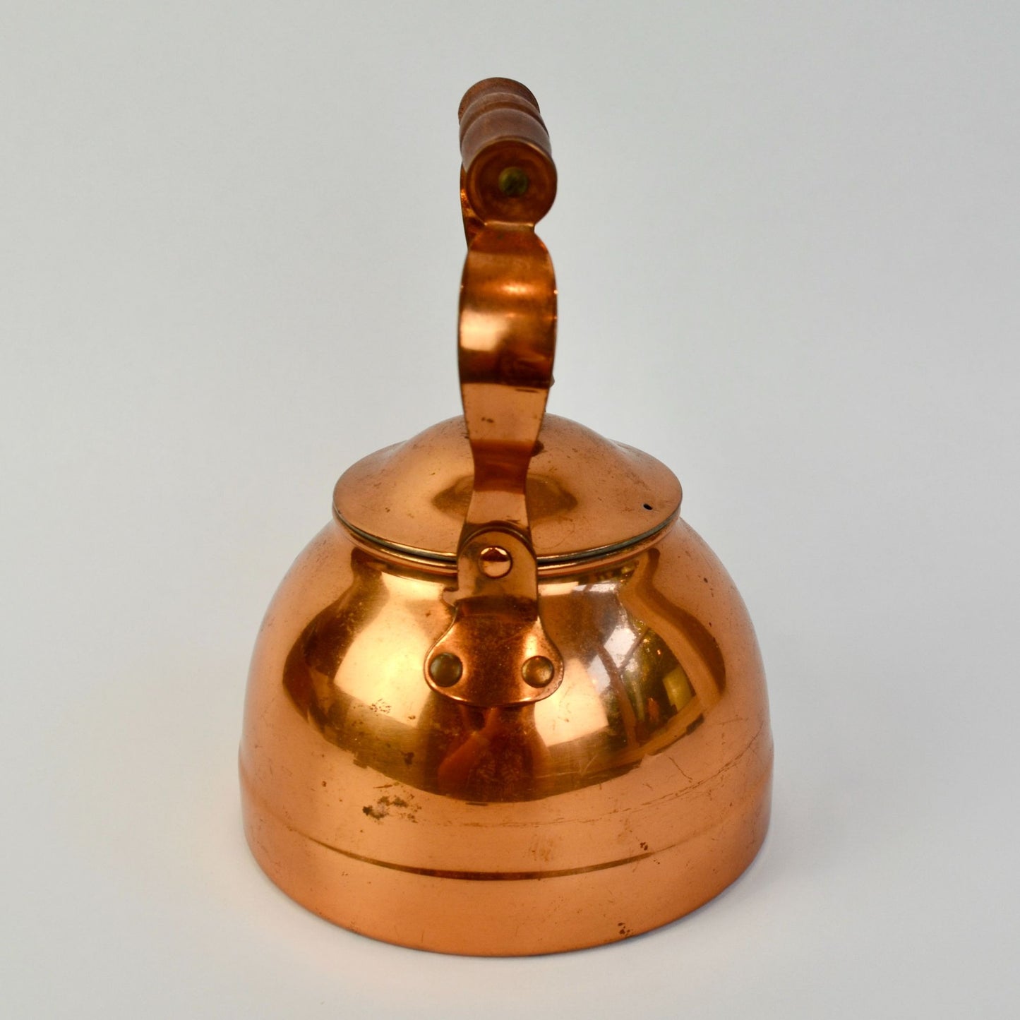 ODI Portugal Copper Teapot Wooden Handle Vintage