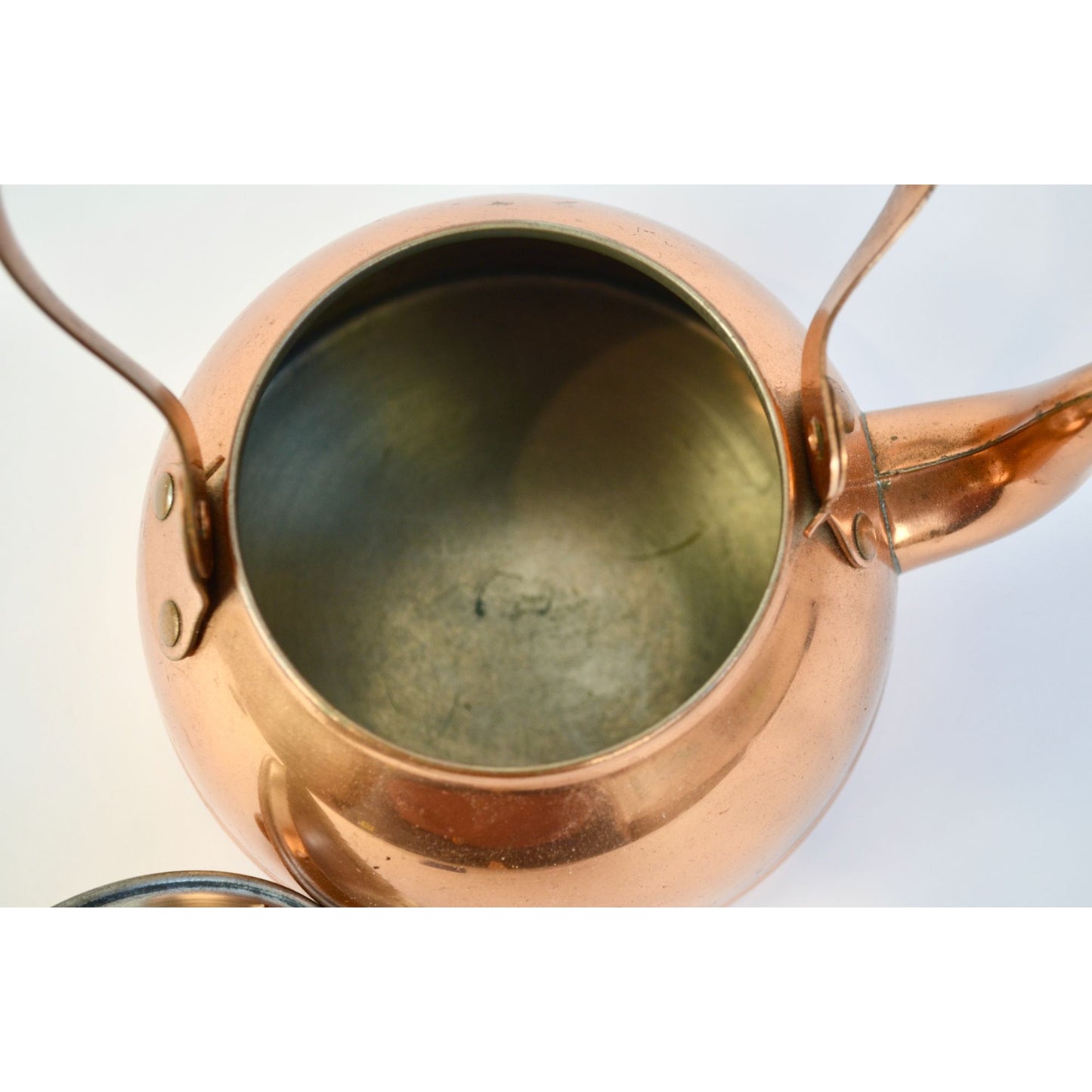 ODI Portugal Copper Teapot Wooden Handle Vintage