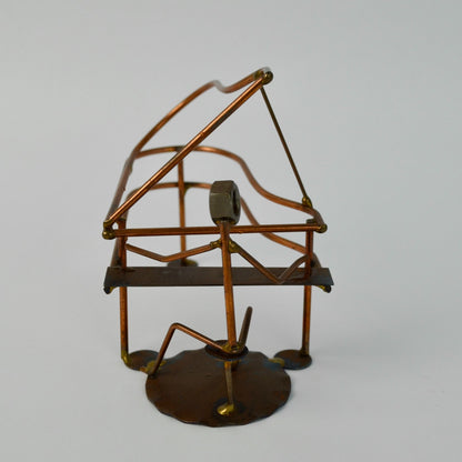 Handcrafted Rock Creek Metal Craft Folk Art Grand Piano Sculpture Musician