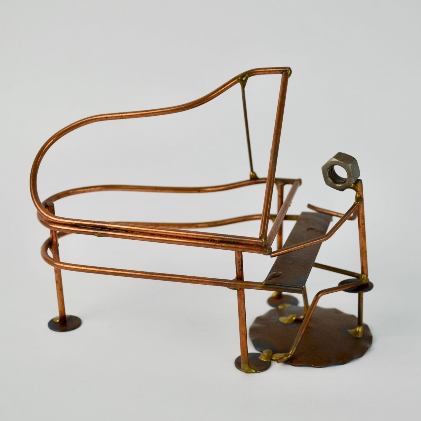 Handcrafted Rock Creek Metal Craft Folk Art Grand Piano Sculpture Musician