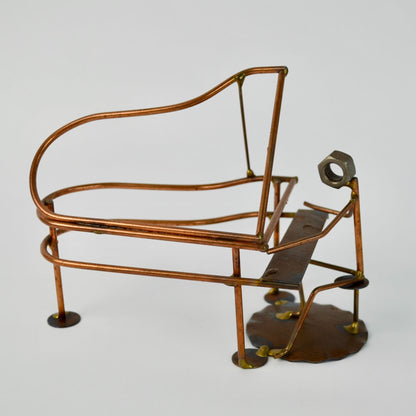 Handcrafted Rock Creek Metal Craft Folk Art Grand Piano Sculpture Musician