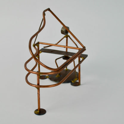 Handcrafted Rock Creek Metal Craft Folk Art Grand Piano Sculpture Musician