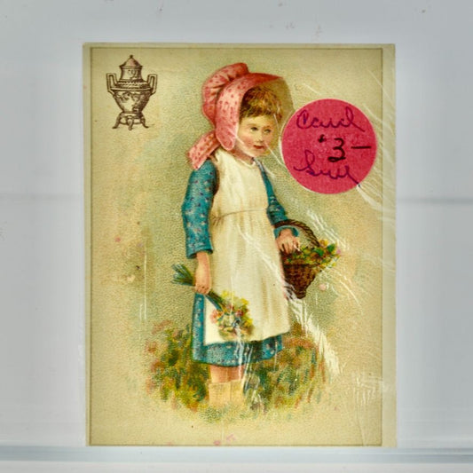 Antique Dilworth's Coffee Victorian Trading Card Girl Flowers Basket