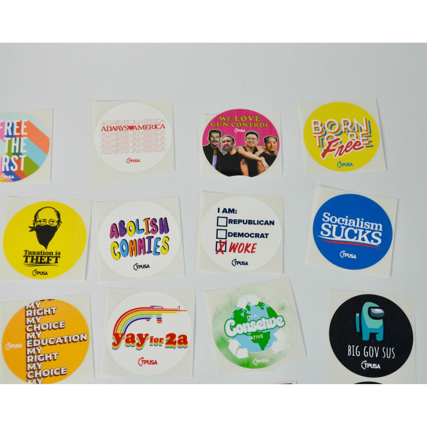 TPUSA Charlie Kirk Stickers Lot of 24 NEW No Duplicates