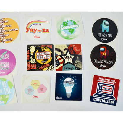 TPUSA Charlie Kirk Stickers Lot of 24 NEW No Duplicates
