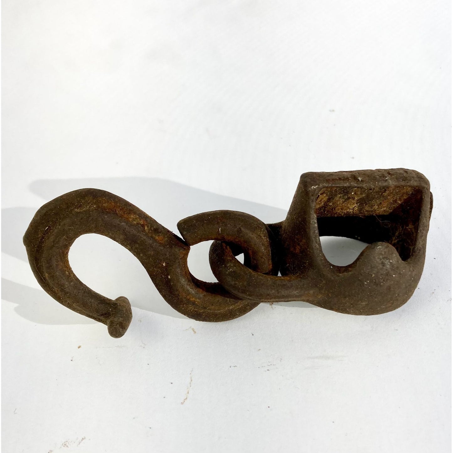 Antique Cast Iron Hook Block & Tackle Primitive Vintage