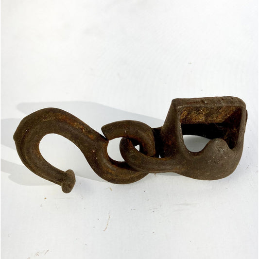 Antique Cast Iron Hook Block & Tackle Primitive Vintage