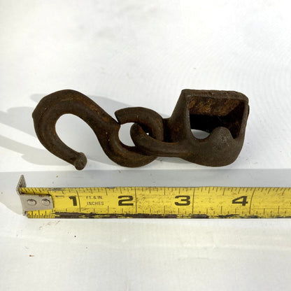 Antique Cast Iron Hook Block & Tackle Primitive Vintage