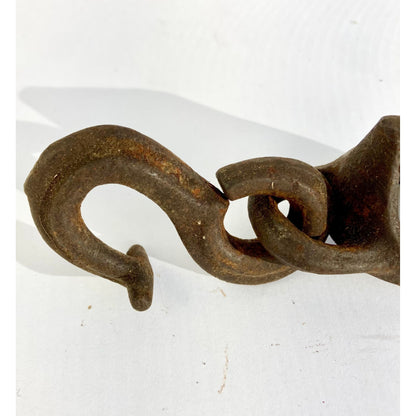 Antique Cast Iron Hook Block & Tackle Primitive Vintage
