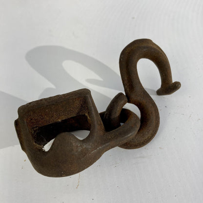 Antique Cast Iron Hook Block & Tackle Primitive Vintage