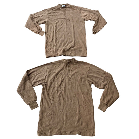 Lot 2 Royal Norwegian Military Shirts Brown Cotton Thermal Size Medium