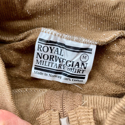 Lot 2 Royal Norwegian Military Shirts Brown Cotton Thermal Size Medium