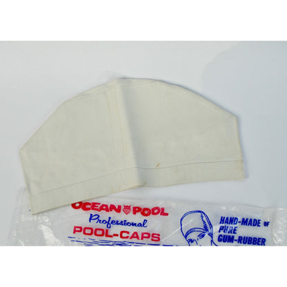 Vintage OCEAN POOL Gum Rubber Women Men Junior Swim Cap NOS in Package White