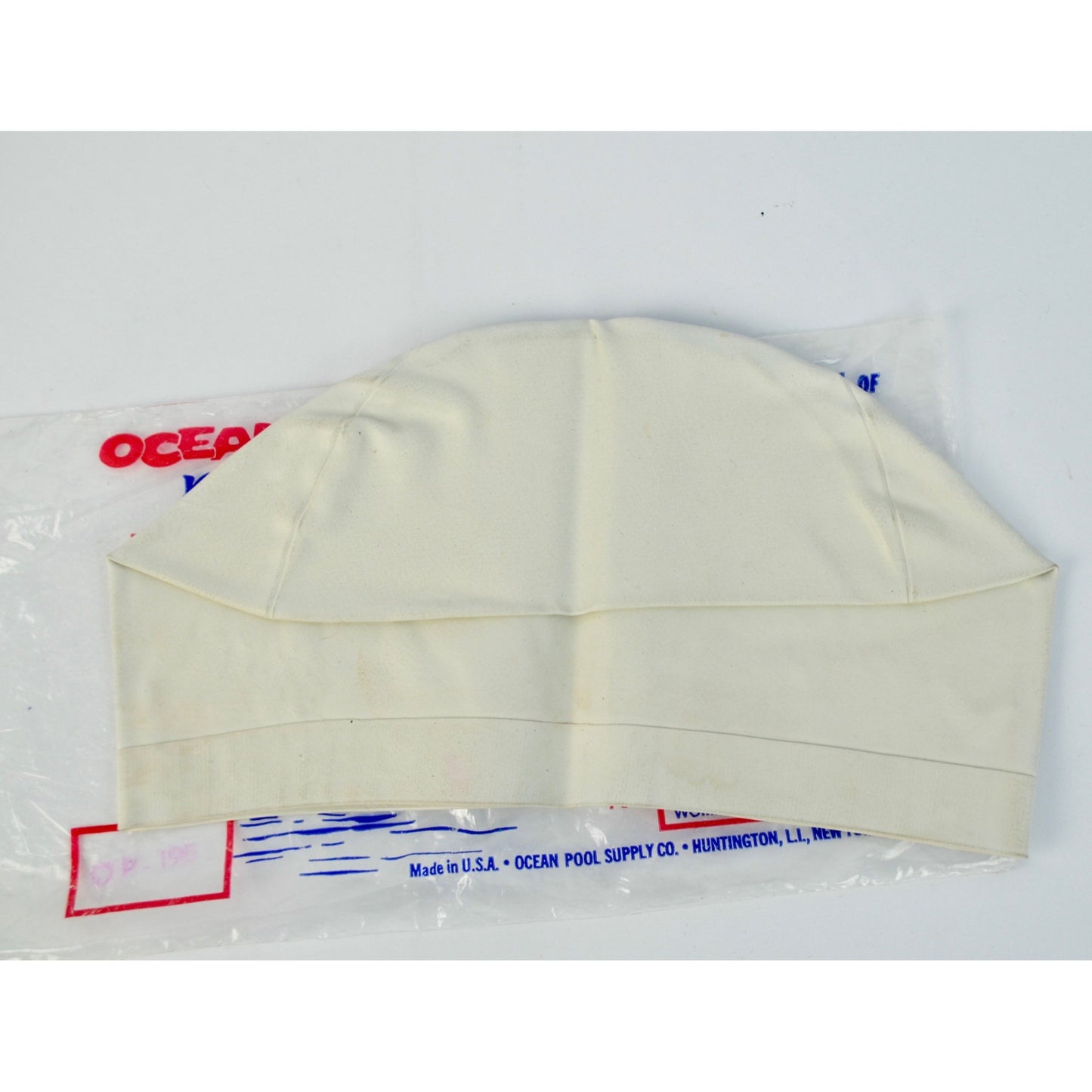 Vintage OCEAN POOL Gum Rubber Women Men Junior Swim Cap NOS in Package White