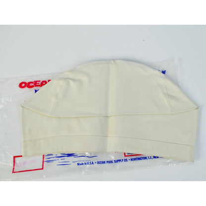 Vintage OCEAN POOL Gum Rubber Women Men Junior Swim Cap NOS in Package White