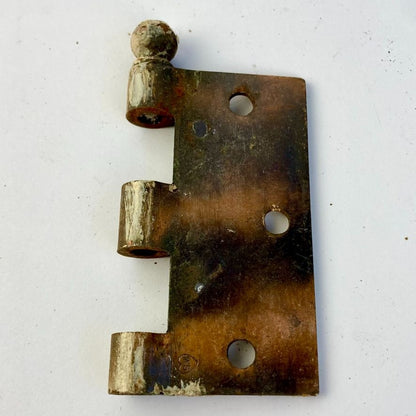 Lot 2 Antique Copper? Brass? Hinge Parts 3.5" Ball Finials Architectural Salvage