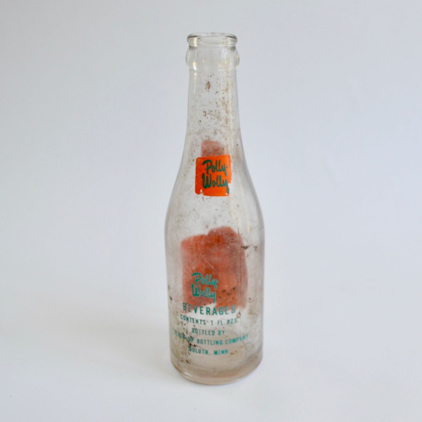 Vintage Polly Wolly Beverages Glass Bottle Seven-Up 7up Duluth, MN