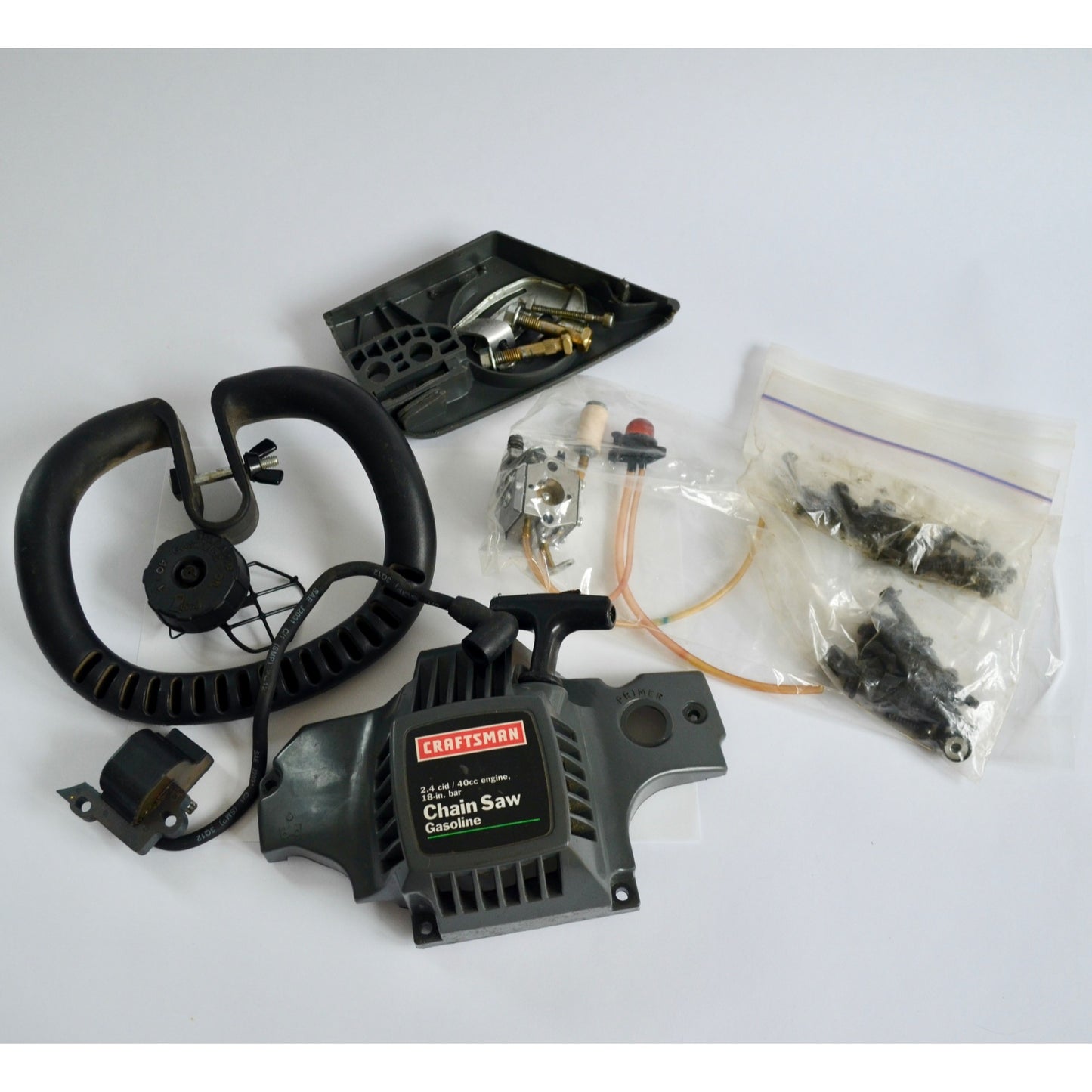 Craftsman Chainsaw 40cc PARTS LOT Recoil Carburetor Handle Fuel Lines Ignition