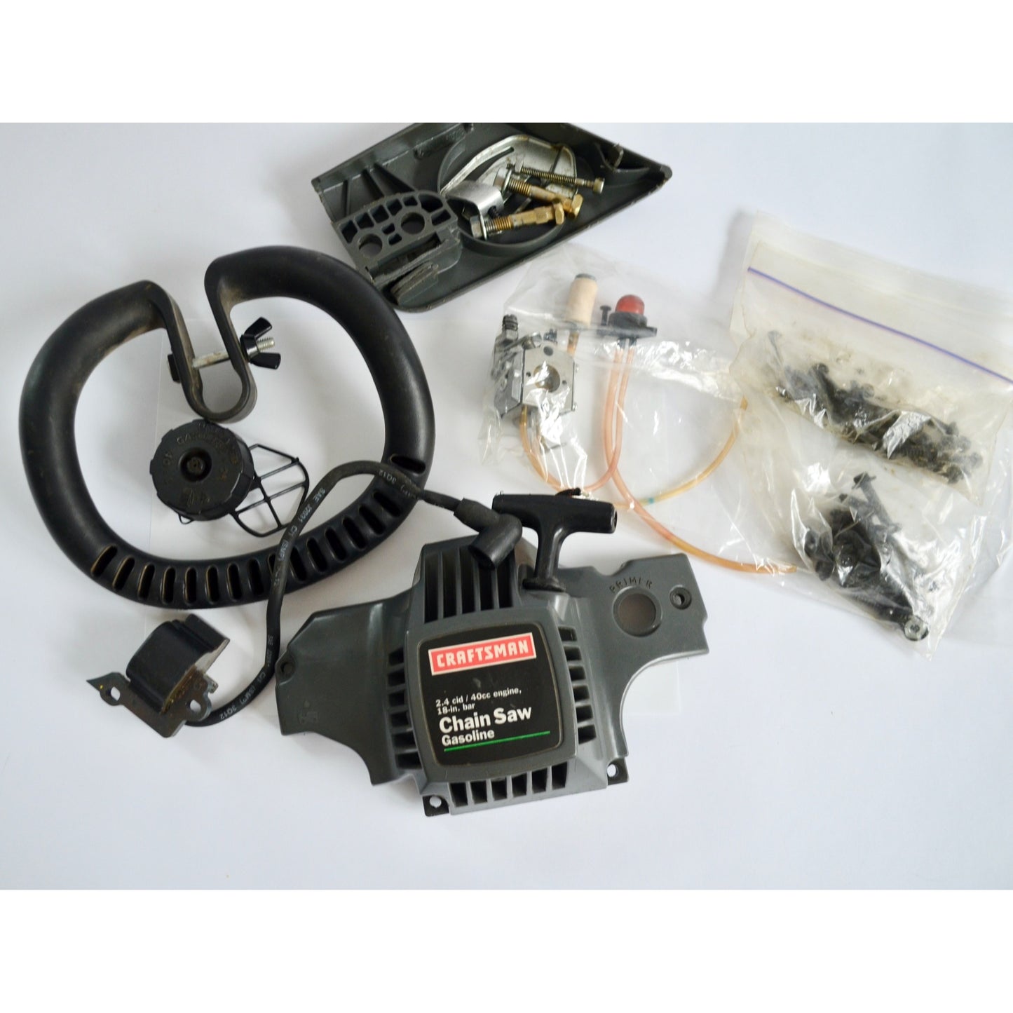 Craftsman Chainsaw 40cc PARTS LOT Recoil Carburetor Handle Fuel Lines Ignition