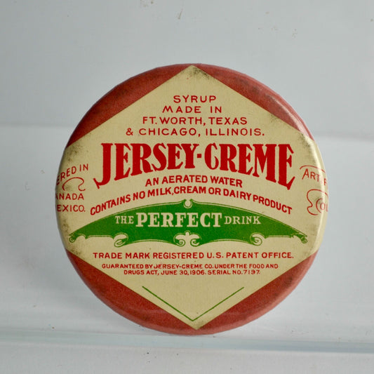 Jersey Creme Hand Mirror Vintage Small 3"