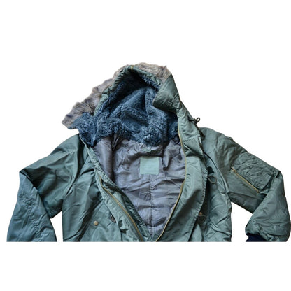 Jacket, Flyer's CWU-45/P Patton Size Large Military Parka Jacket Faux Fur Hood