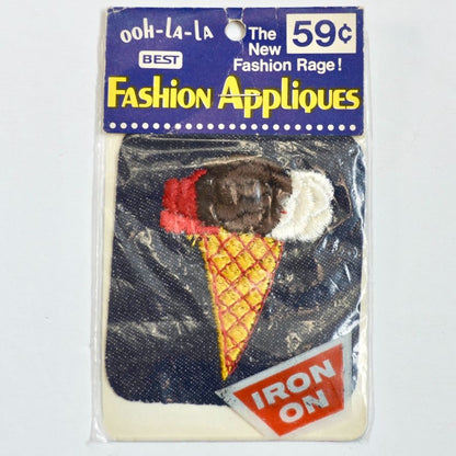 Ooh-La-La Fashion Appliques Ice Cream Cone Denim Patch Iron On New Vintage