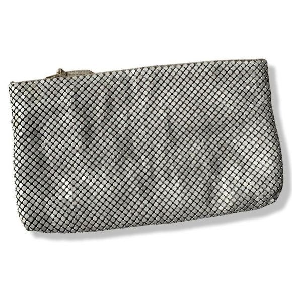 Vintage Whiting & Davis White Mesh Clutch Bag