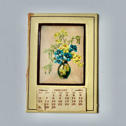 1944 Vintage Wall Calendar Flowers in Vase McKenzie