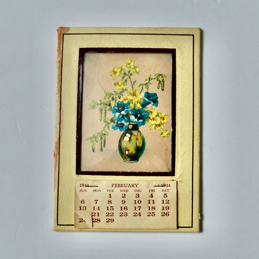 1944 Vintage Wall Calendar Flowers in Vase McKenzie